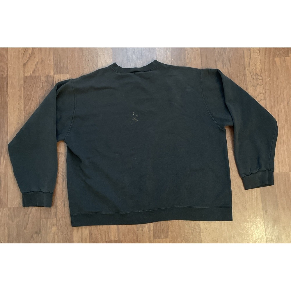 Vintage 90s Nike Black Pullover Crewneck Sz XL Swoosh Distressed Faded - Picture 2 of 9